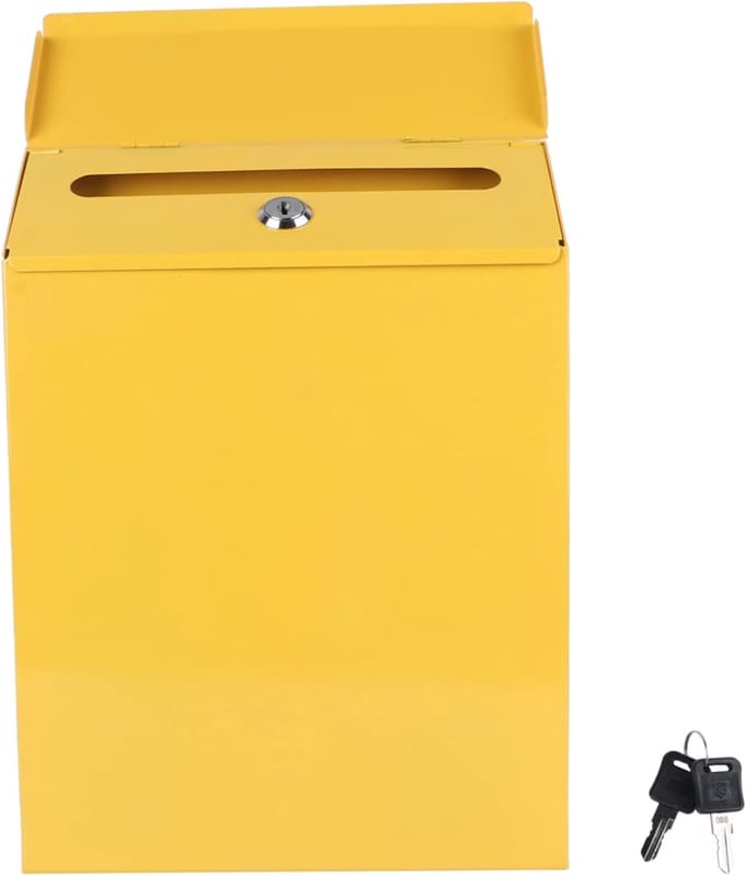 Creatieve Briefbox - Postbox Suggesties - Kantoor Thuis - Eenvoudig Ontwerp - 23x6x30cm - Geel
