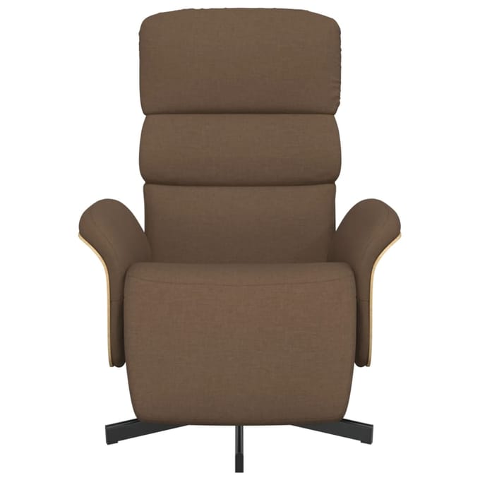 vidaXL - Fauteuil - verstelbaar - met - voetensteun - stof - bruin
