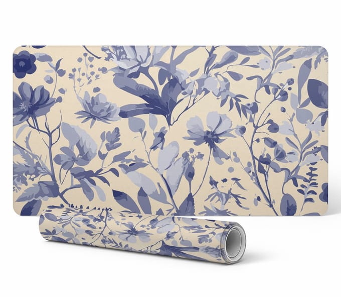 Duurzame antislip bureaumat met retro bloemenpatroon 120x60 cm