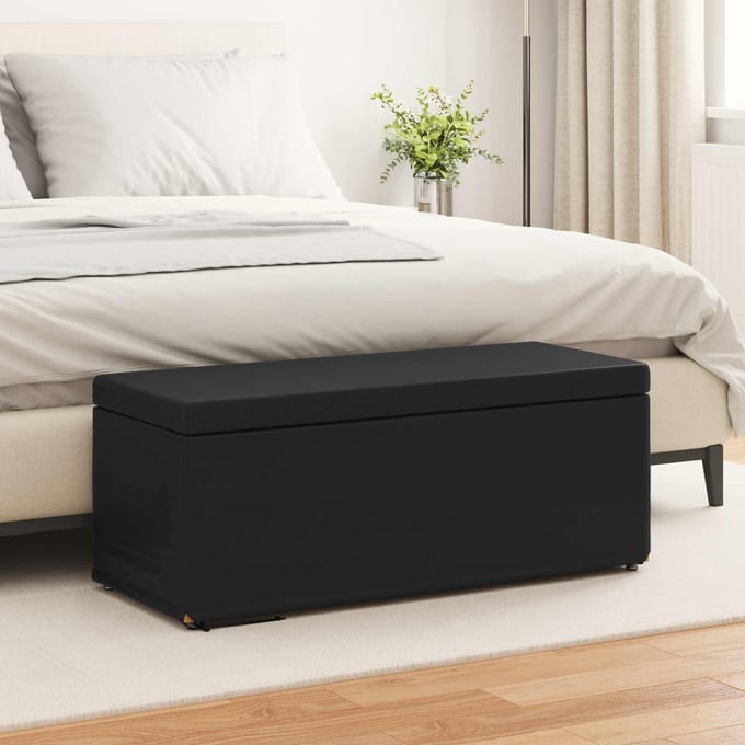 vidaXL - Kruk - Zwart - 101 - x - 41 - x - 40 - cm - Kunstleer - en - Geengineerd - Hout
