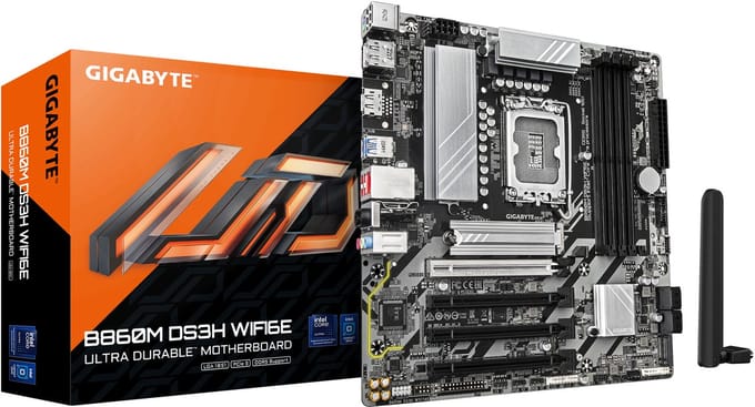 GIGABYTE B860M DS3H WIFI6E Moederbord - Intel B860 - Intel LGA1851 - DDR5 RAM - Micro-ATX