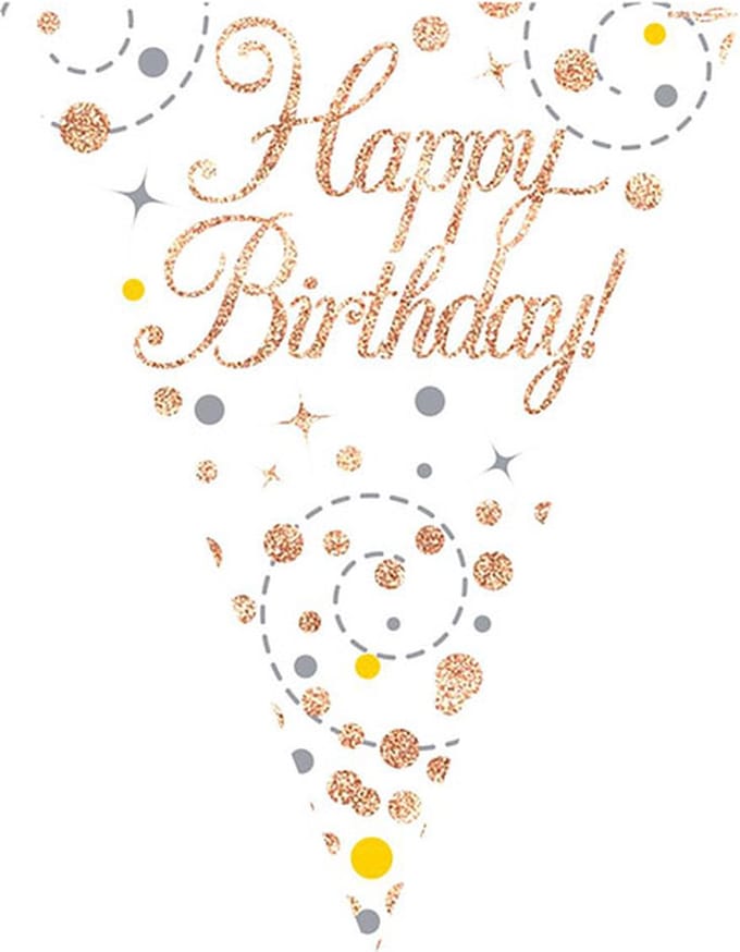 Oaktree - Vlaggenlijn Happy Birthday Rose Gold (4 meter)
