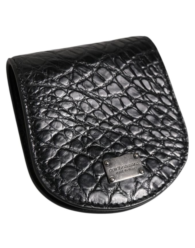 Zwarte Exotische Huid Munt Condom Case Houder Pocket Portemonnee