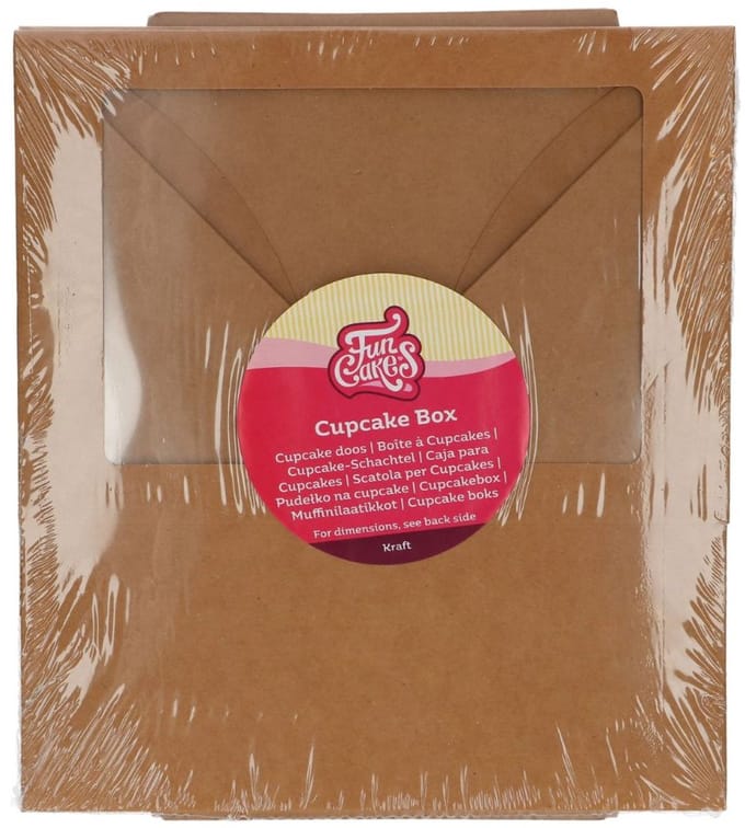 FunCakes Cupcake Doos voor 6 Cupcakes of Muffins - Kraft - 3 Stuks - Cupcake Bewaardoos