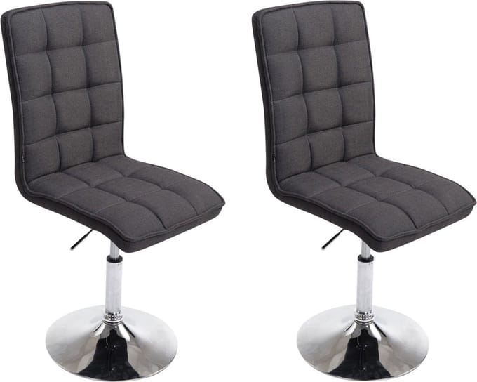 CLP Peking Set van 2 Eetkamerstoelen - Stof donkergrijs