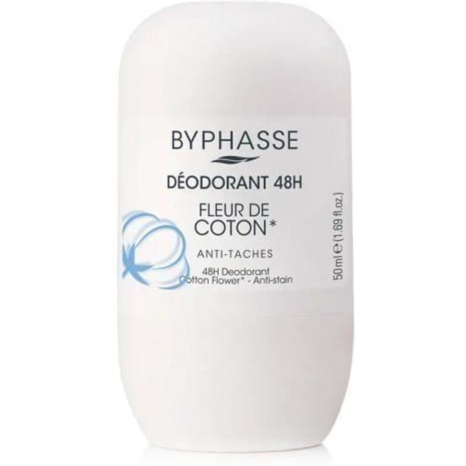 BYPHASSE Déodorant 48H Fleur De Coton 50ml/100ml 50ml X 2