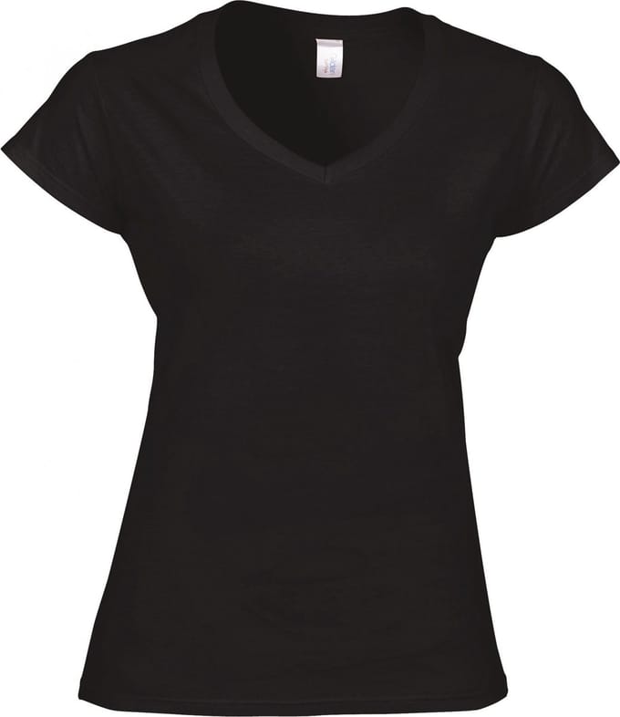 Gildan - Softstyle® Women´s V-Neck T-Shirt - Black - S
