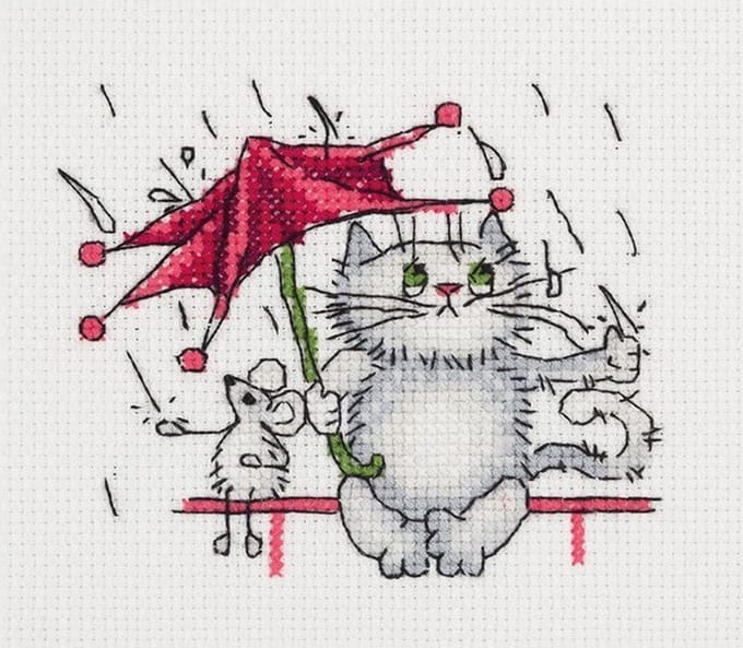 Borduurpakket Kat In De Regen - Panna