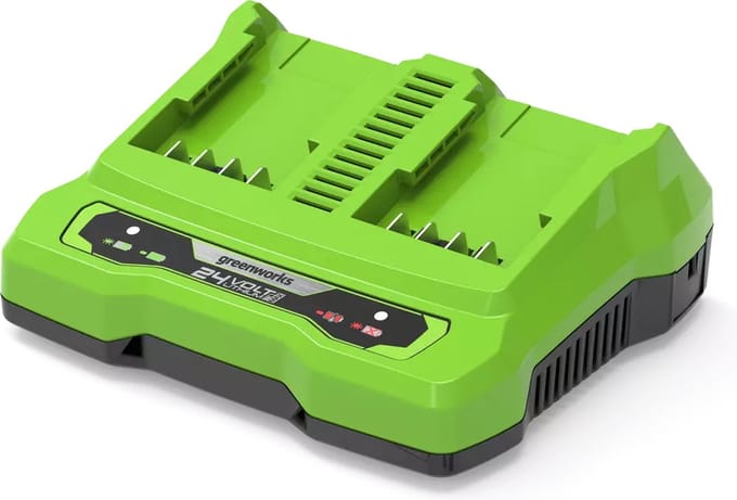 Greenworks Acculader met dubbele poort 24 V 4 A