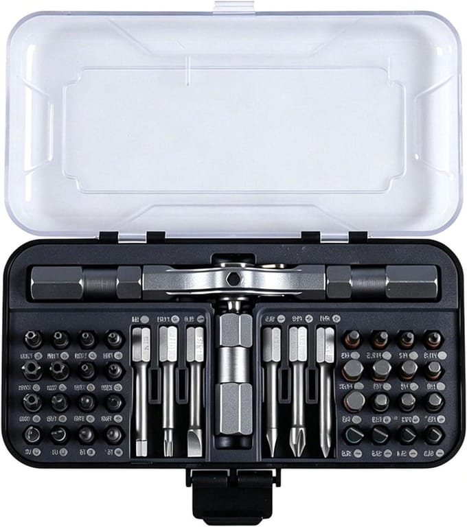 Ratelschroevendraaier Set - Multifunctionele Schroevendraaier - Huishoudelijke Reparatie - 39 Delige Set - 16 cm - Grijs