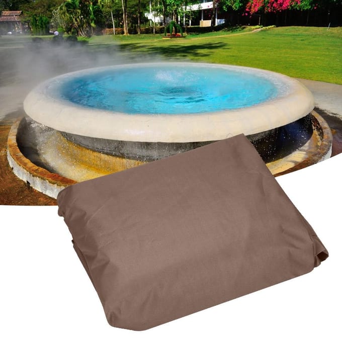 Buiten Vierkante Kuip Hot Spring Spa Bad Stofdichte Hoes Waterdichte Bescherming (Koffie) gray