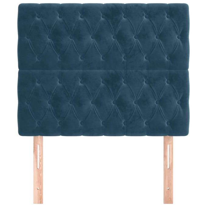vidaXL - Hoofdbord - donkerblauw - 100x7x118/128 - cm - fluweel