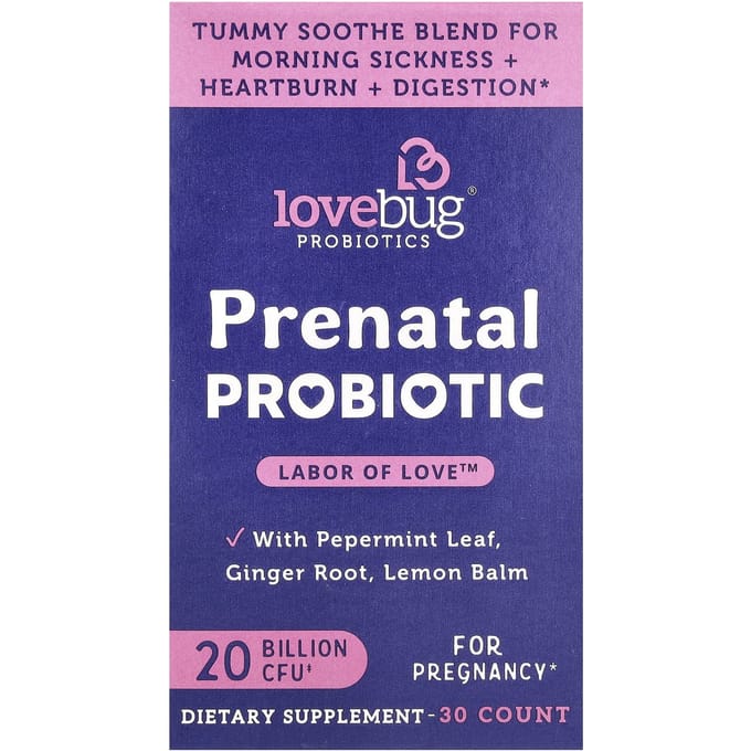LoveBug Probiotics, probiotique pour femmes enceintes, 20 milliards d'UFC, 30 sachets
