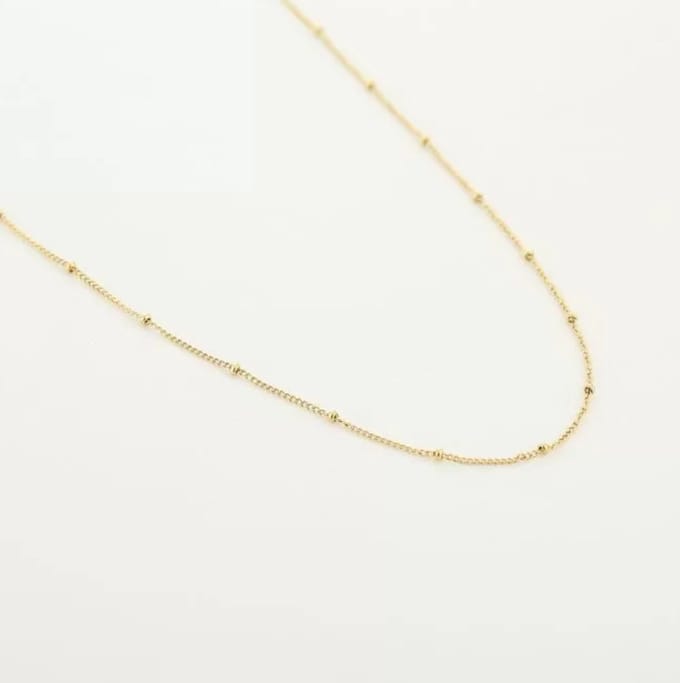 Collier - ketting - dots - perfecte basic - minimalistisch ketting - goud kleur - stainless steel - verstelbaar - 45 tot 50 cm