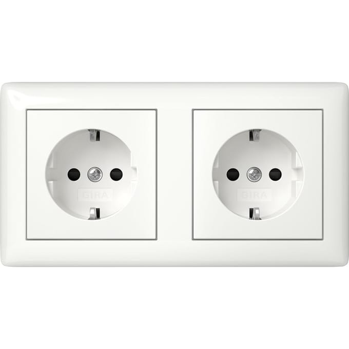 Gira Standaard 55 Dubbele Stopcontact 16A 250V Veiligheid Plus - 478603