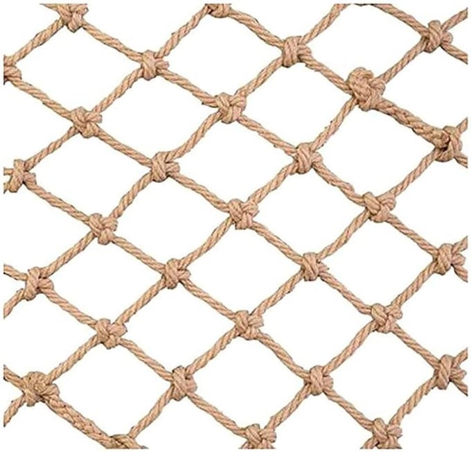 Veiligheidsnet Touw - Decoratief Net - Kind Beveiligen - Handgemaakt Geweven - 8 mm Draaddikte - Hennepkleur