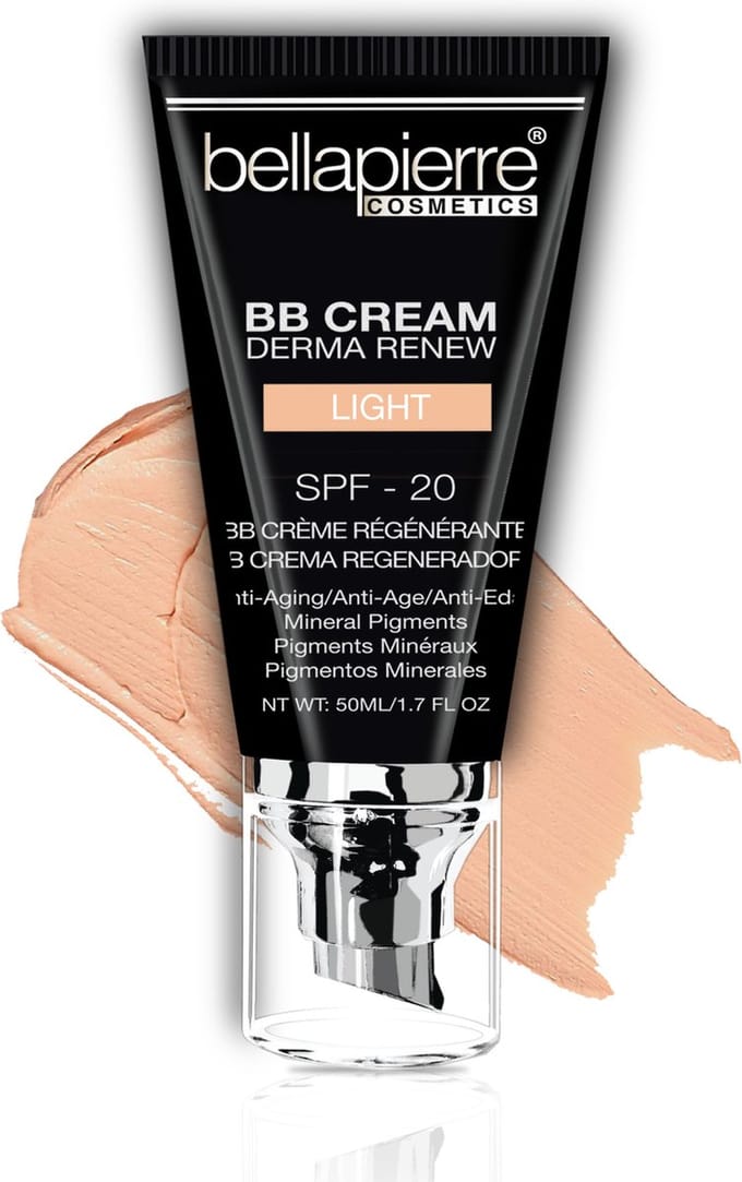 BellaPierre | BB Cream Derma Renew | SPF 20 | 50 ML | Anti-Aging foundation | Minerale Make-Up | Light