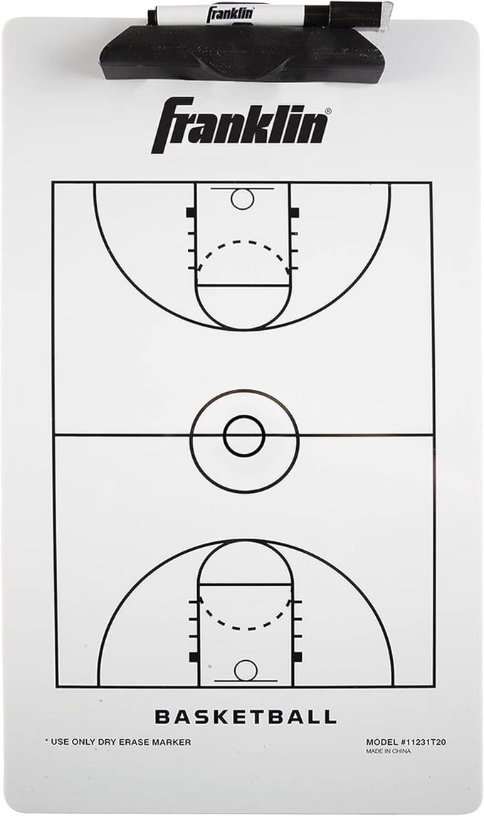 Basketbal Tactiekbord en Spelplan, Inclusief Stift en Gum
