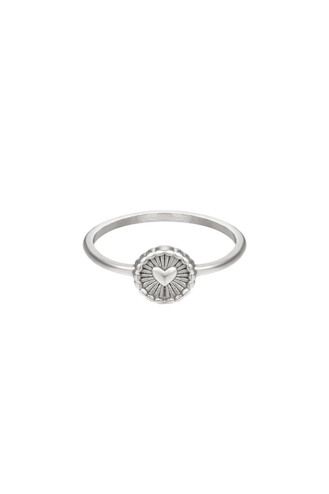 Ring- radiant heart - Silver- Stainless Steel - 17
