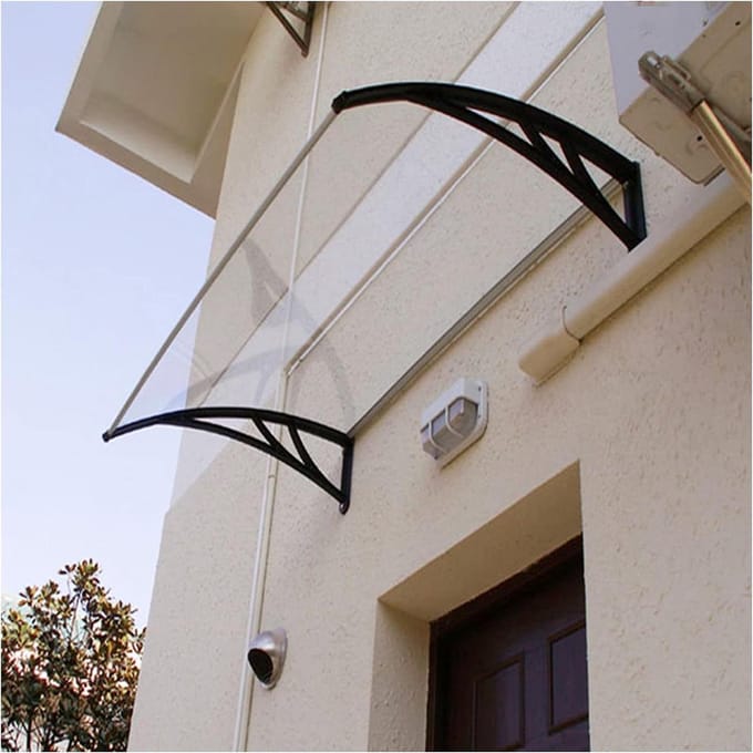 Regendak Polycarbonaat - Luifel Deur - Bescherming Buiten - UV Bestendig - 60x250cm - Transparant