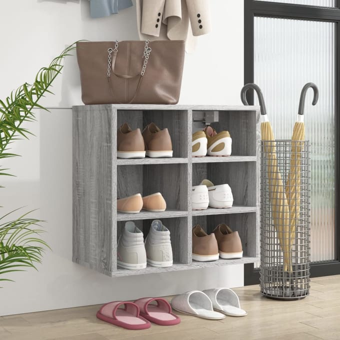 vidaXL - Schoenenkast - 52,5x30x50 - cm - grijs - sonoma - eikenkleurig