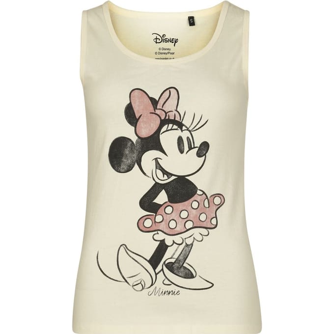 Mickey & Minnie Mouse - Disney Tanktop - Minnie Sketch Bicolor - S tot XXL - voor Vrouwen - witgrijs