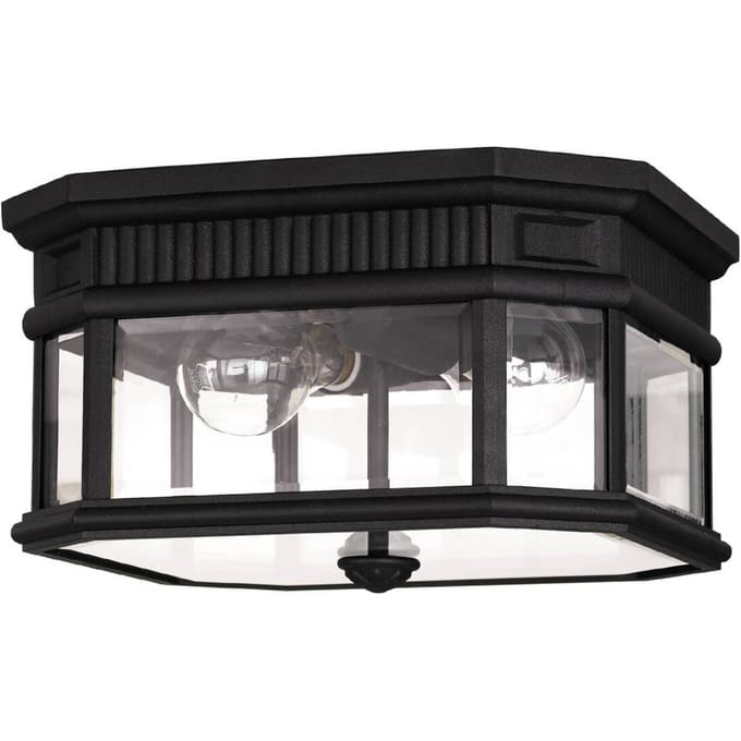 Feiss LED Plafond Buitenlamp Cotswold Lane | 2X E27 Max 60W | IP44 | Dimbaar | Black