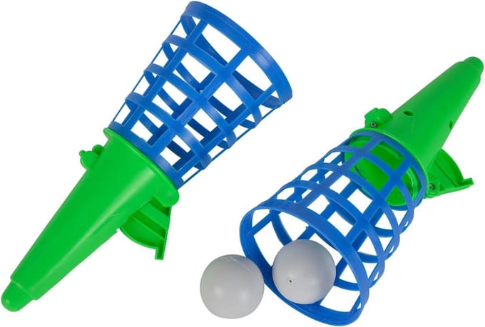 Buitenspel set met vangbal en werpspel, dubbele set, 1 bal inbegrepen, 19 cm