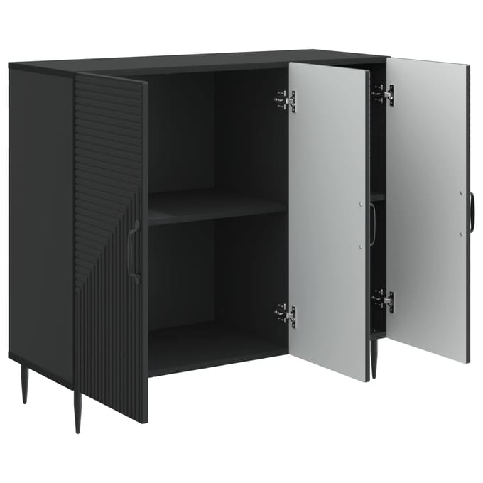 vidaXL - Dressoir - Zwart - 89 - x - 34,5 - x - 80 - cm - Bewerkt - hout