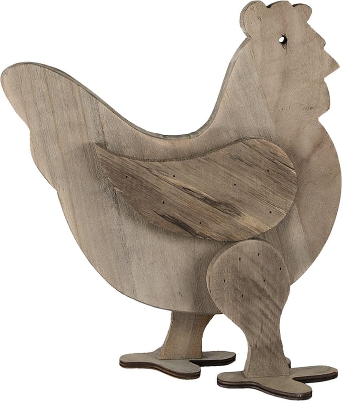 Clayre & Eef Beeld Kip 31x16x35 cm Bruin Hout