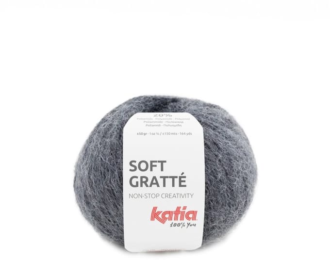 Katia Soft Gratté - 77 grijs - Mohair-Look Acryl Garen