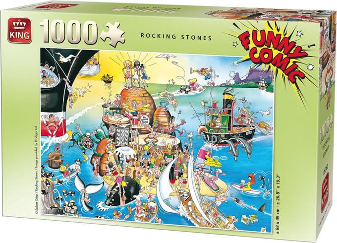 King Funny Comic Puzzel - Rocking Stones - 1000 Stukjes Legpuzzel (68 x 49 cm)