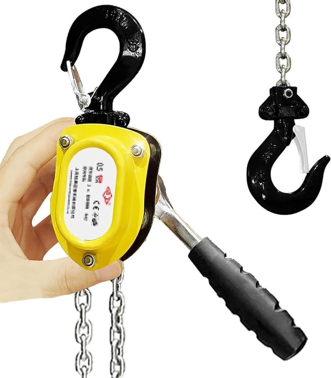 Hefboomtakel - Rateltakel - Lasten heffen - Duurzame staalconstructie - 0.5 Ton - Geel