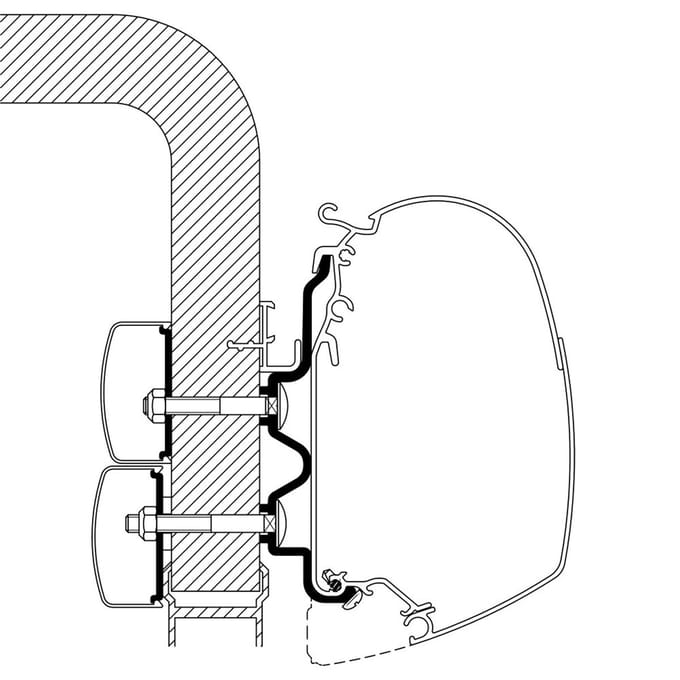 Thule Hymer C-Klasse adapter voor serie 5 (tot bouwjaar 2011) 4,5m