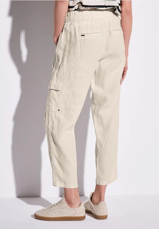 Linnen broek in cargolook