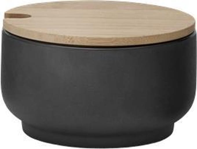 Stelton Theo - Suikerpot - Aardewerk - Bamboe - 9 x 5,5 x 9 cm - Zwart