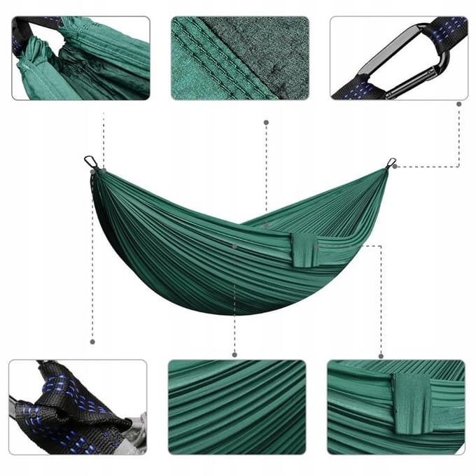Merkloos Dubbele Hangmat 300x200cm - Ultralicht & Draagbaar