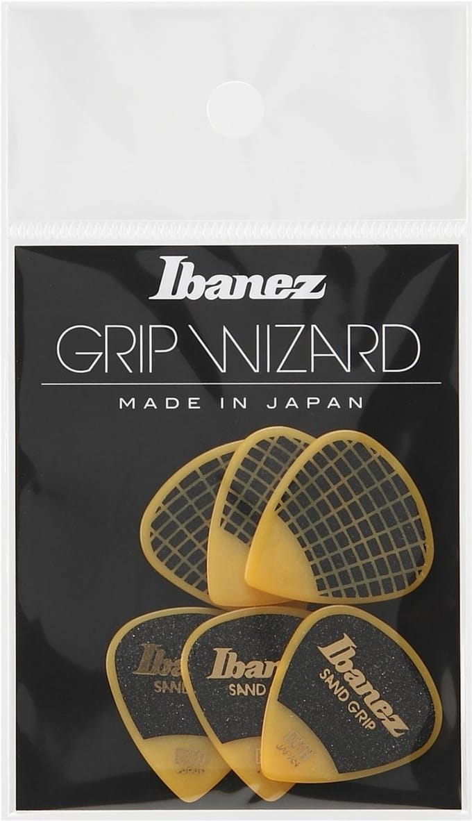 Ibanez PA16HSG-YE Sand Grip Plectrums 1.0mm (Yellow) - Plectrum set