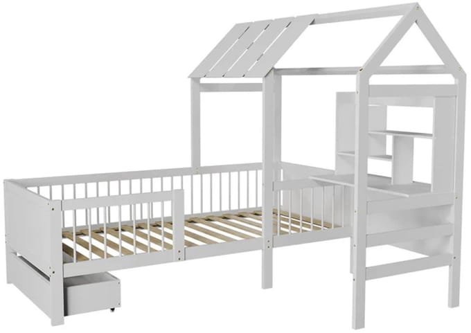 Kinderbed Yari - Incl. Tafel en Lade - Wit