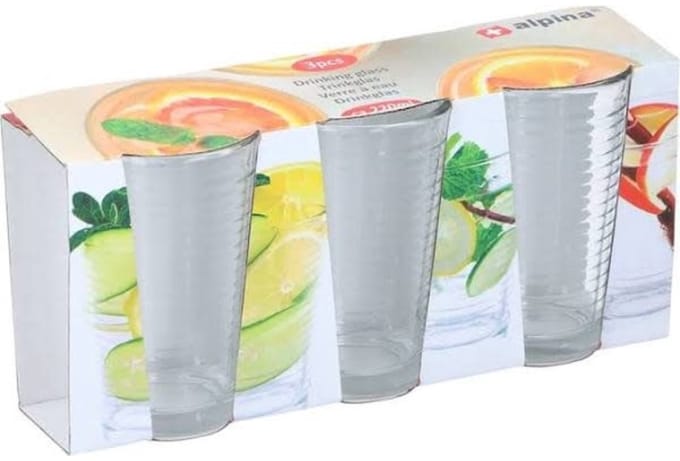 Alpina Waterglazen met Ribbel Stapelbaar 220 ml 3 Stuks