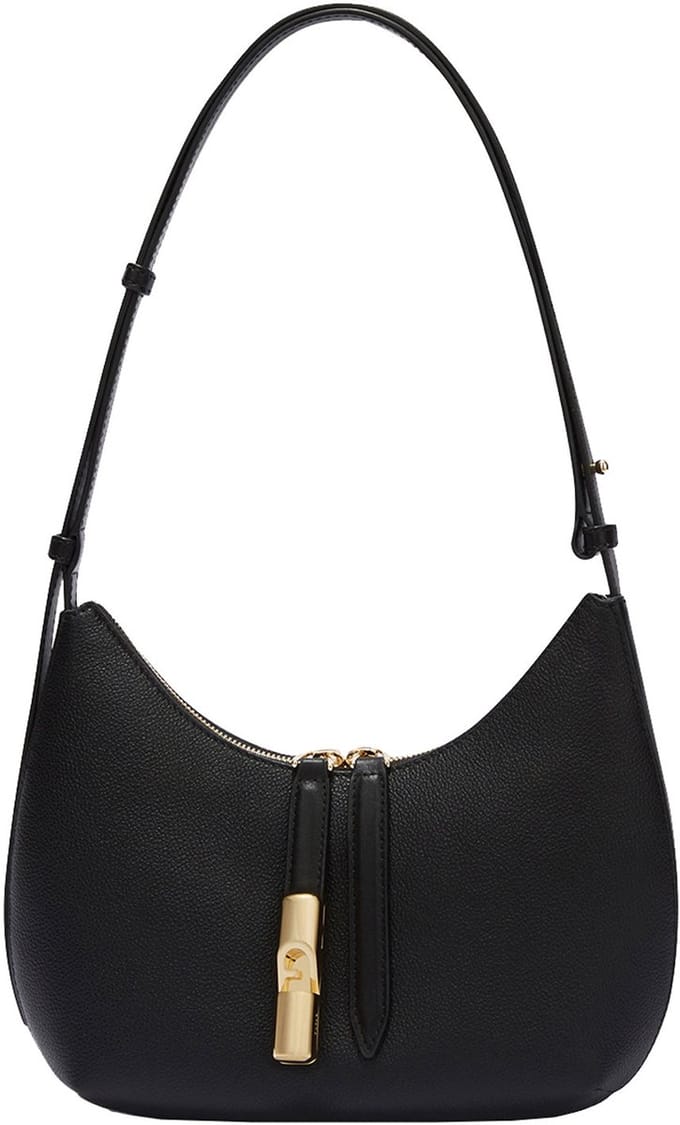FURLA Leren Schoudertas Goccia Shoulder Bag Nero Zwart