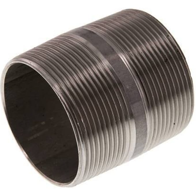 R 2'' RVS Dubbele Pijpnippel 20 Bar DIN 2982 - 60mm - FL2S-M-ST-200R-60L