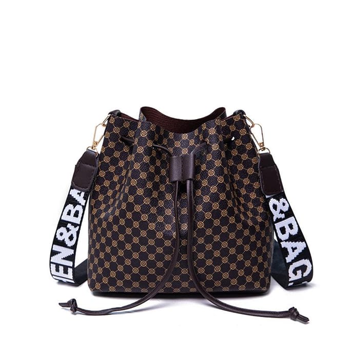 Bedrukte Bucket Bag Damesmode Dames Messenger Bag Grote Capaciteit Geldbuidel roze
