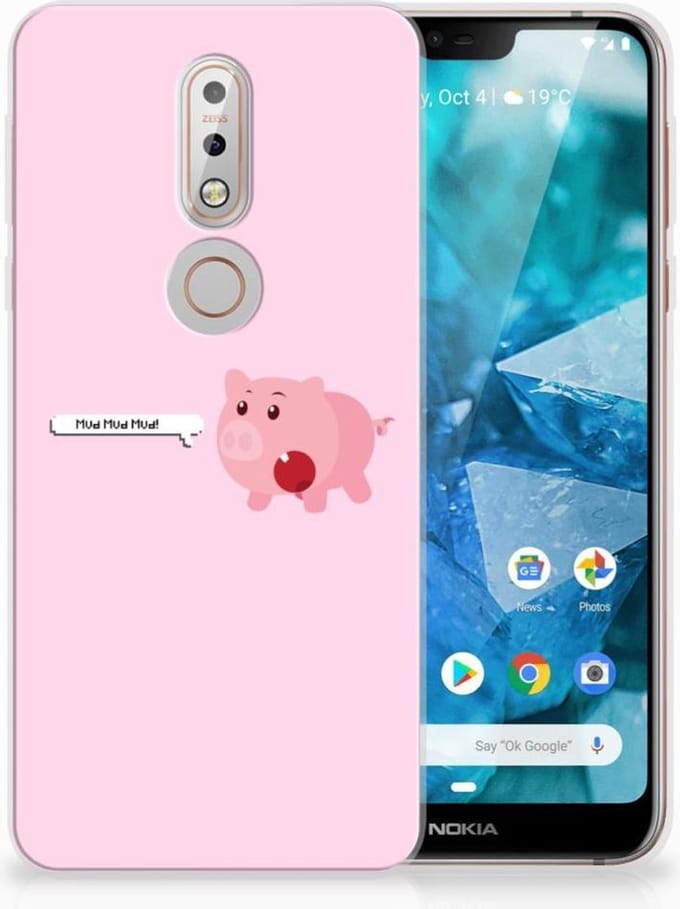 Nokia 7.1 Telefoonhoesje met Naam Pig Mud