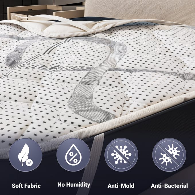 The White Stone Topmatras 120x190 ademend hoogte 5 cm | Ergonomische matraskorretor | Vulling van zachte watten | Hypoallergeen en anti-huismijt stof