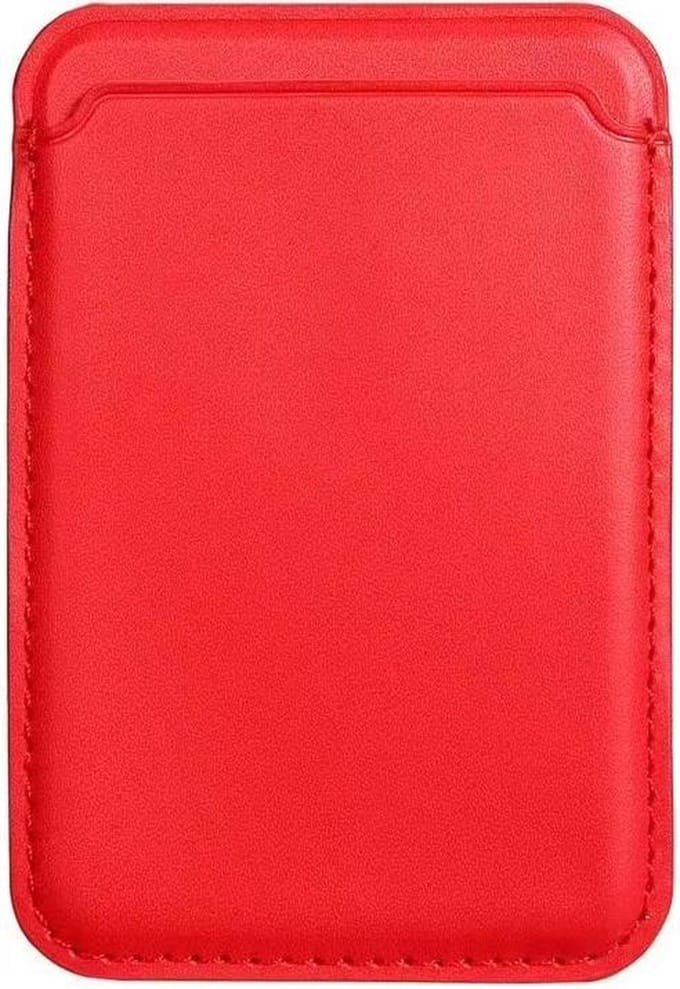 PU Lederen Kaarthouder voor iPhone 12/13/14/15/16/17 Series – Rood