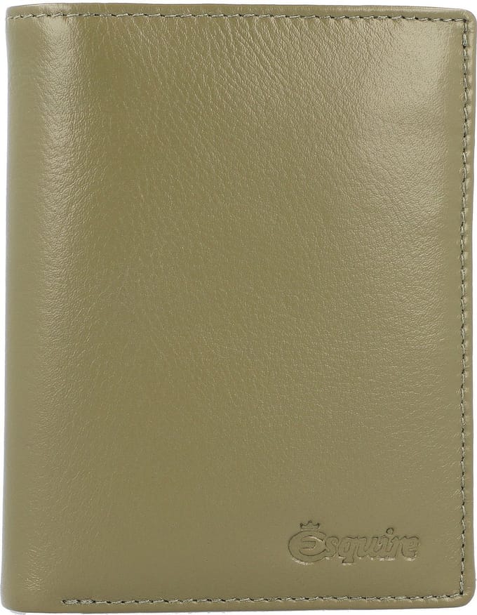 Esquire Peru Portemonnee RFID Leer 9,5 cm - Dames - Staand formaat - olive
