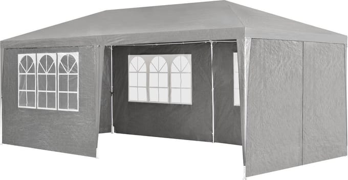 Partytent met zijwanden - 3x6M - Donkergrijs