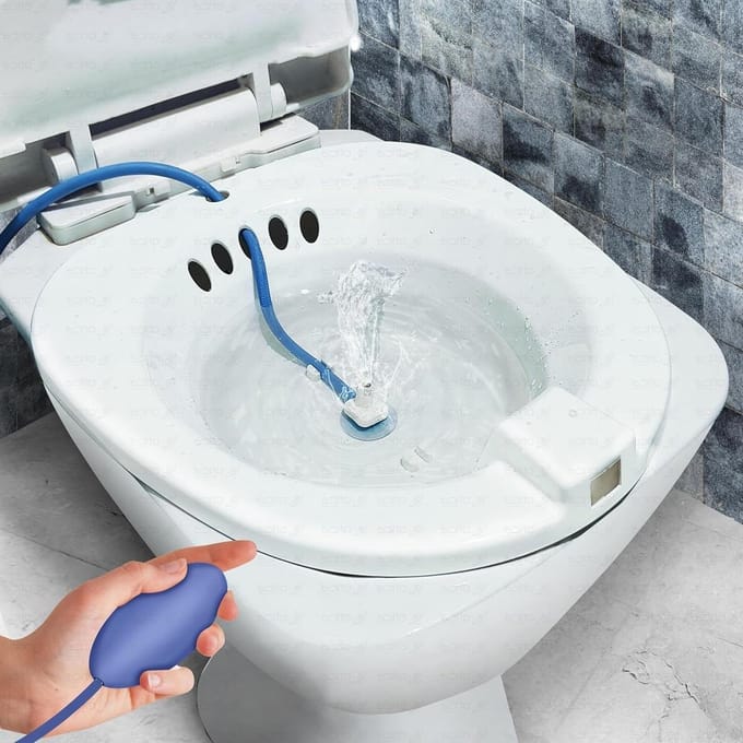 Zitbad Toilet - Perineumbad Aambeien - Herstel Na Bevalling - Breed Diep Ontwerp - 38 x 33 x 10 cm