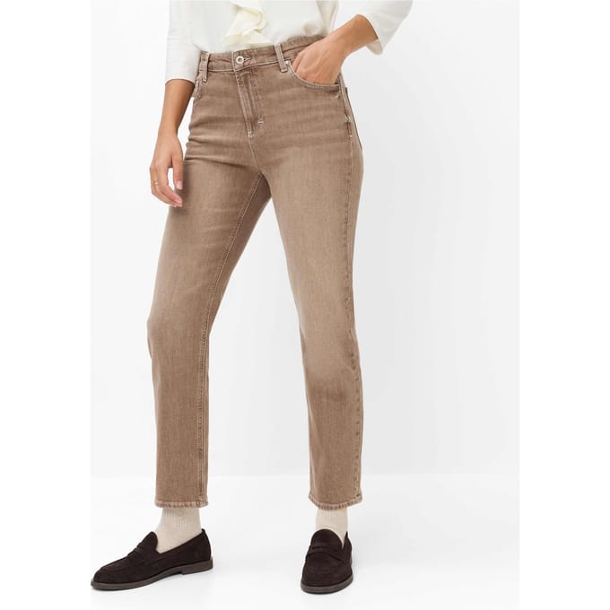 Brax Dames Jeans  Style MADISON S WALNUT, denim bruin, maat 36